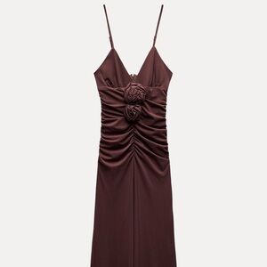 Zara Maxi Textured Rose Dress